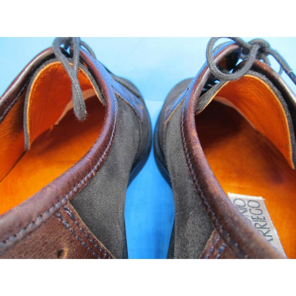 Antonio Parriego Mens Brown Leather And Nubuck Derbys Size US 9 EUR 42 - Picture 5 of 9